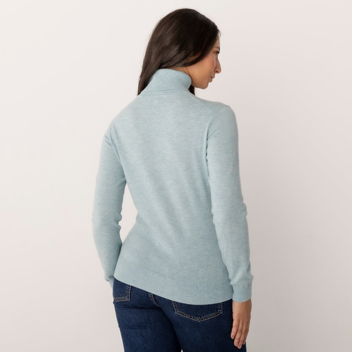 Wool Cashmere Roll Neck Jumper