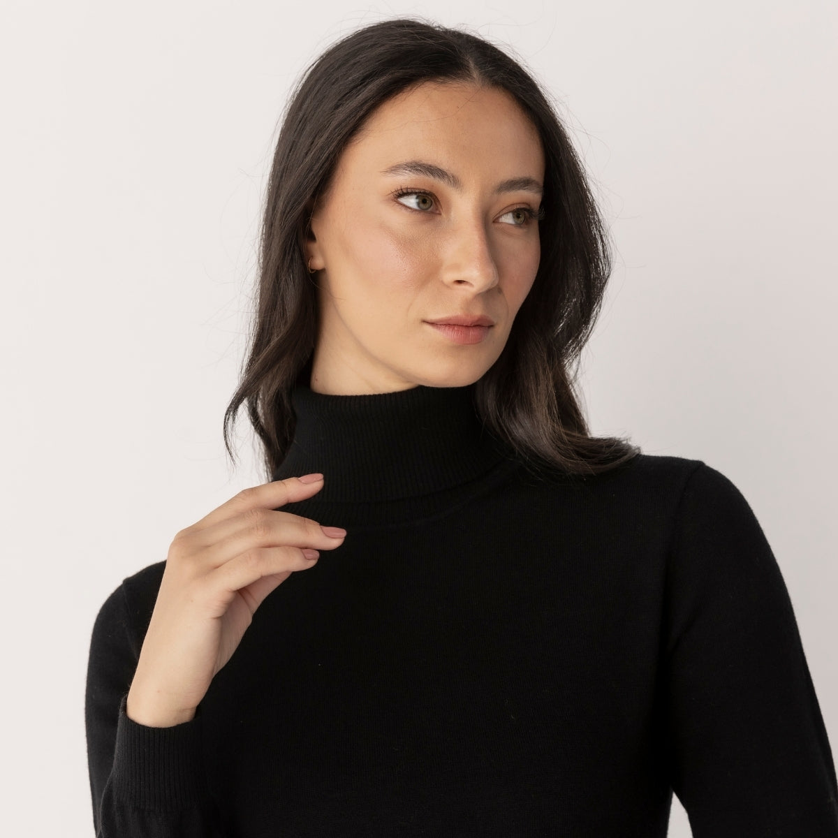 Wool Cashmere Roll Neck Jumper