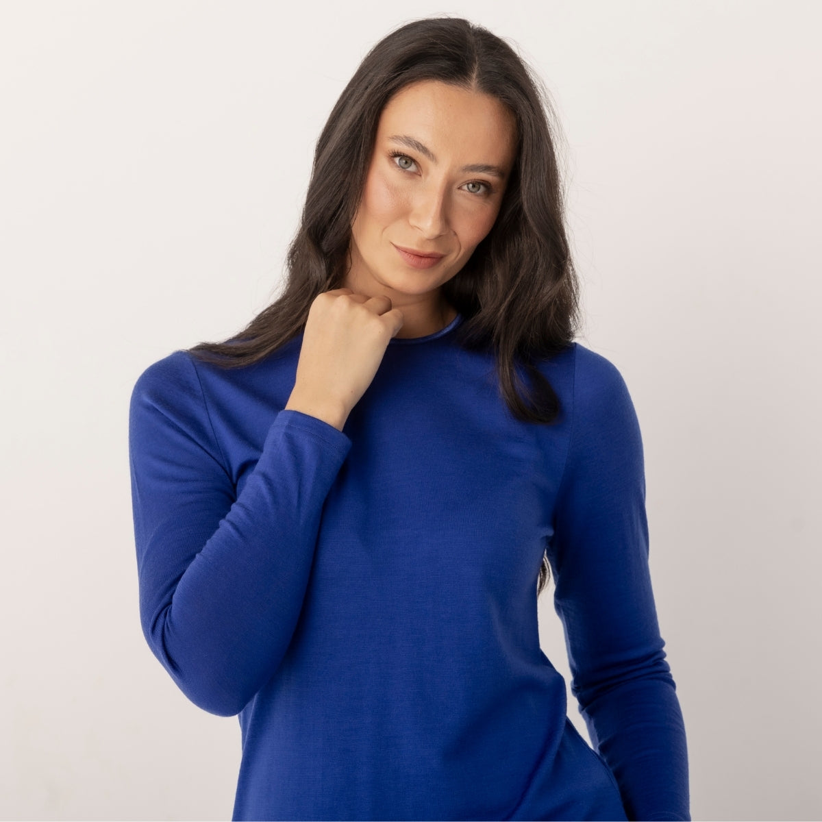 Emily Long Sleeve Merino Wool Crew Neck Top