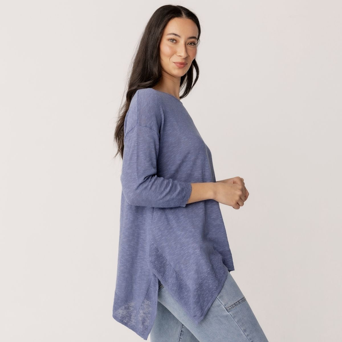 3/4 Sleeve Handkerchief Pullover