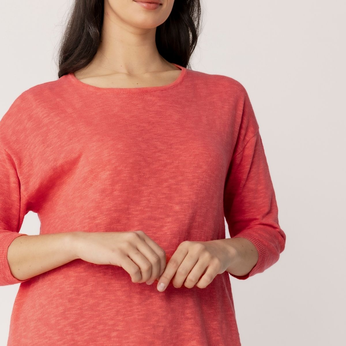 3/4 Sleeve Handkerchief Pullover