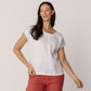 Linen Cap Sleeve Button Back Top