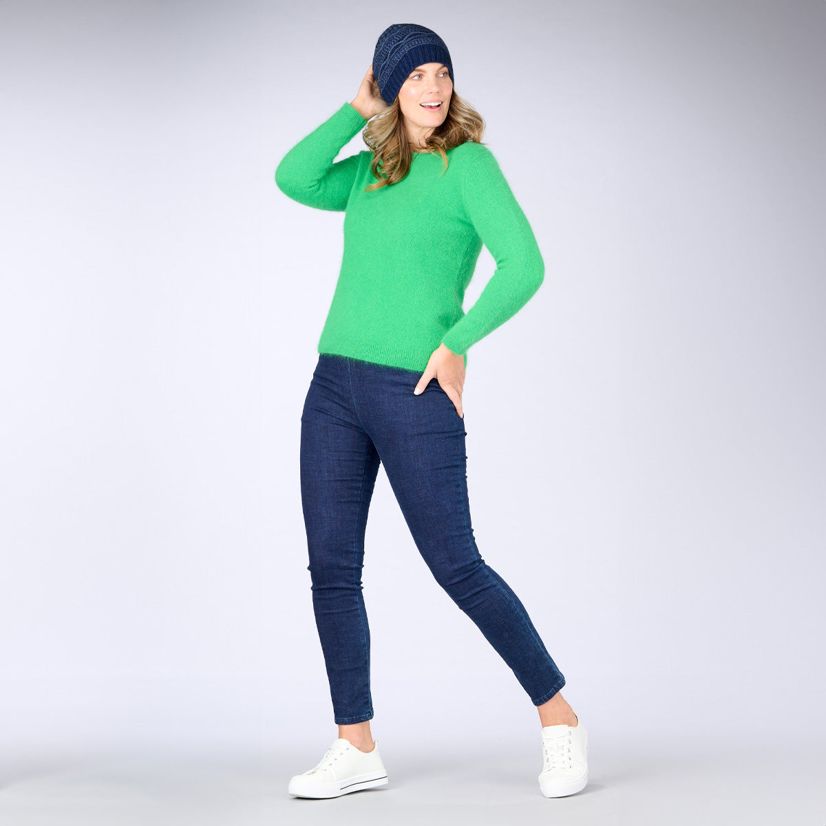 Angora Blend Crew Neck Sweater – Creswick Wool - Main Image