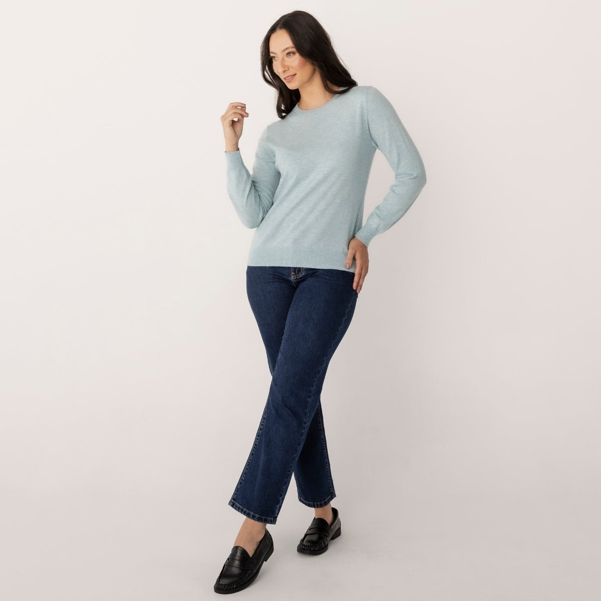 Wool Cashmere Crew Neck Jumper