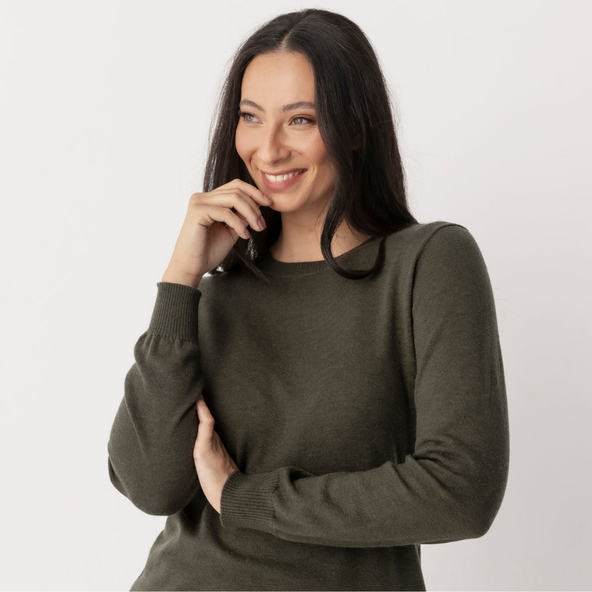 Wool Cashmere Crew Neck Jumper