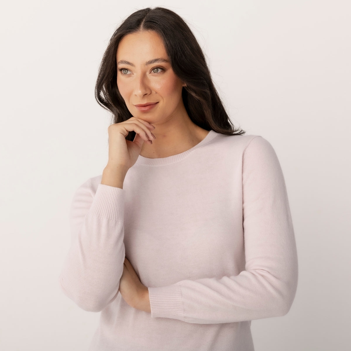 Wool Cashmere Crew Neck Jumper