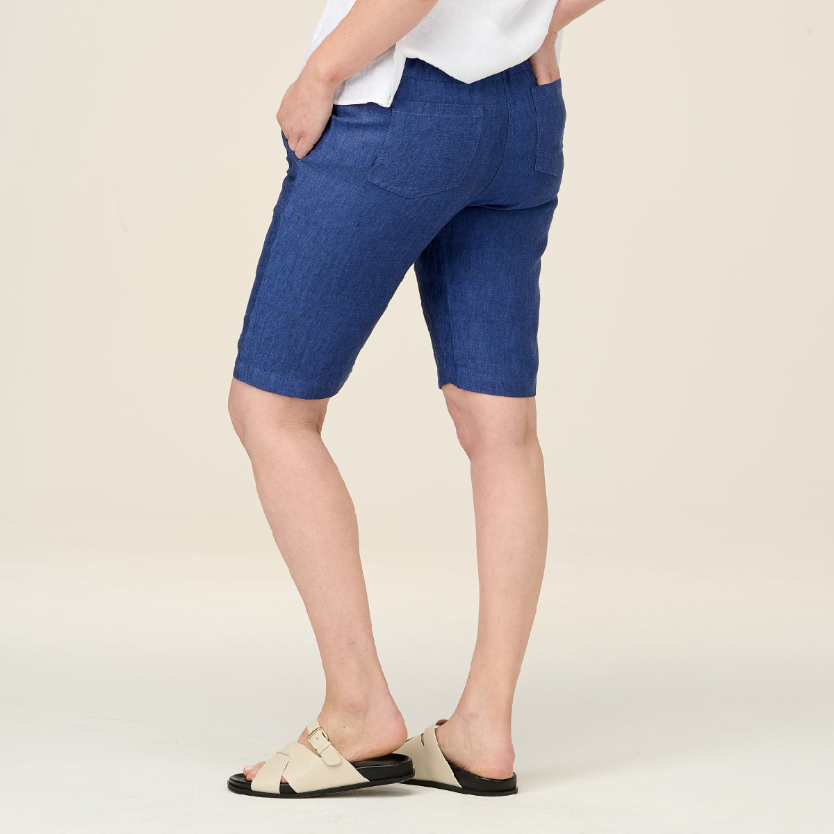 Linen Knee Length Shorts