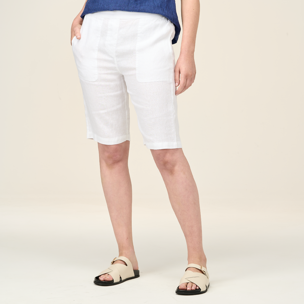 Linen Knee Length Shorts