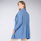 Boiled Wool Zip Front Ribbed Sleeve Coat