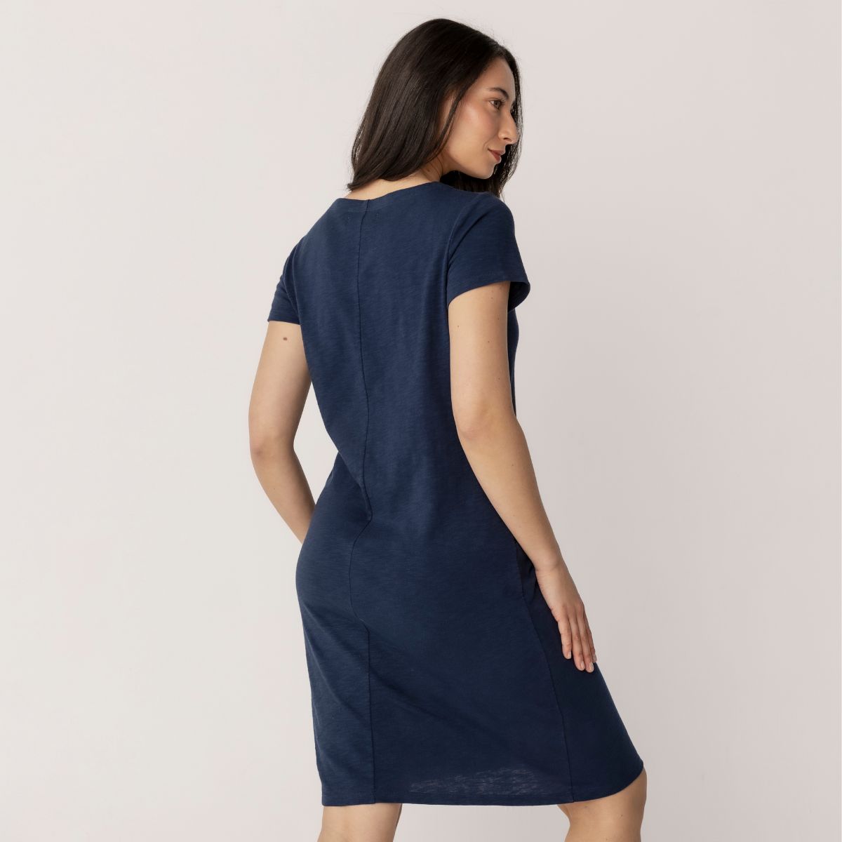 Short Sleeve Cotton Slub Dress
