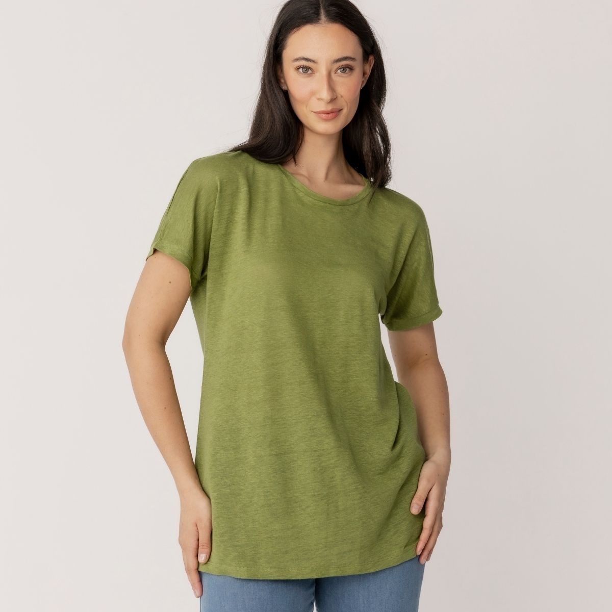 Linen Jersey Relaxed Tee Shirt