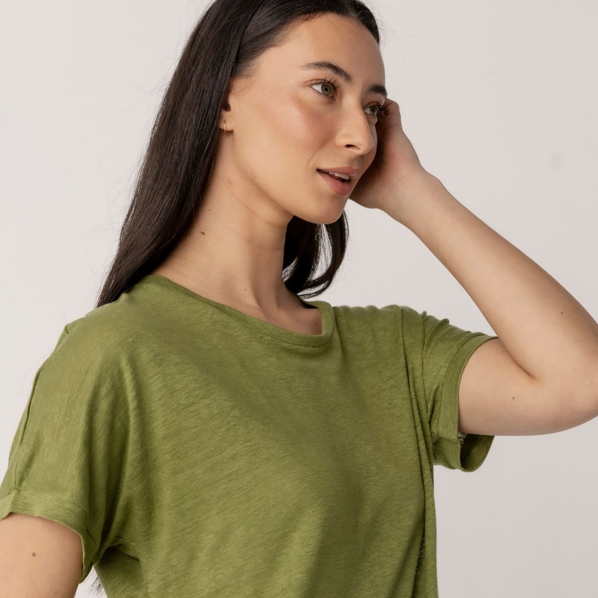 Linen Jersey Relaxed Tee Shirt