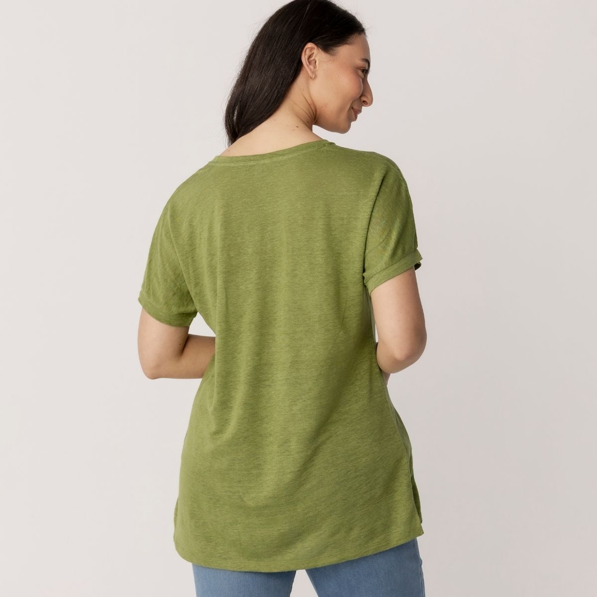 Linen Jersey Relaxed Tee Shirt