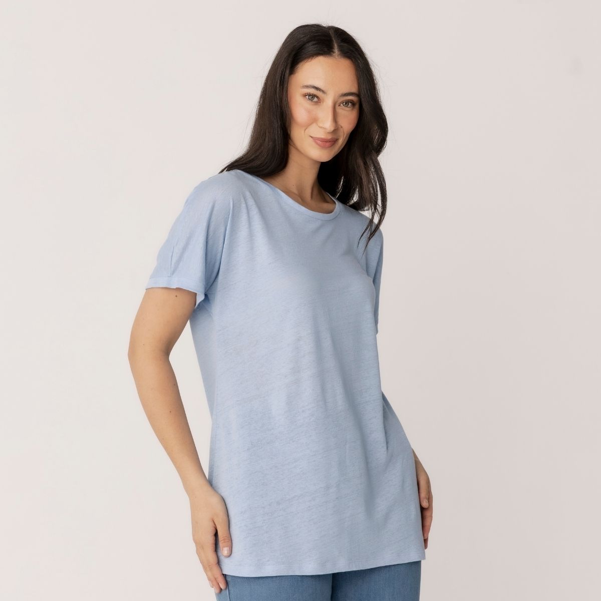 Linen Jersey Relaxed Tee Shirt