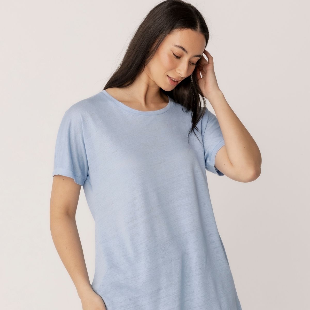 Linen Jersey Relaxed Tee Shirt