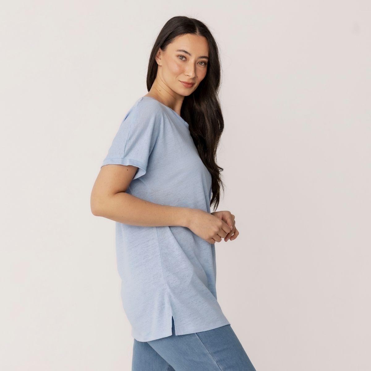 Linen Jersey Relaxed Tee Shirt