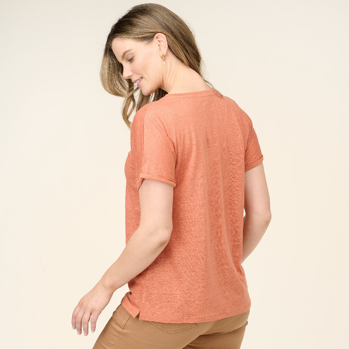 Linen Jersey Relaxed Tee Shirt