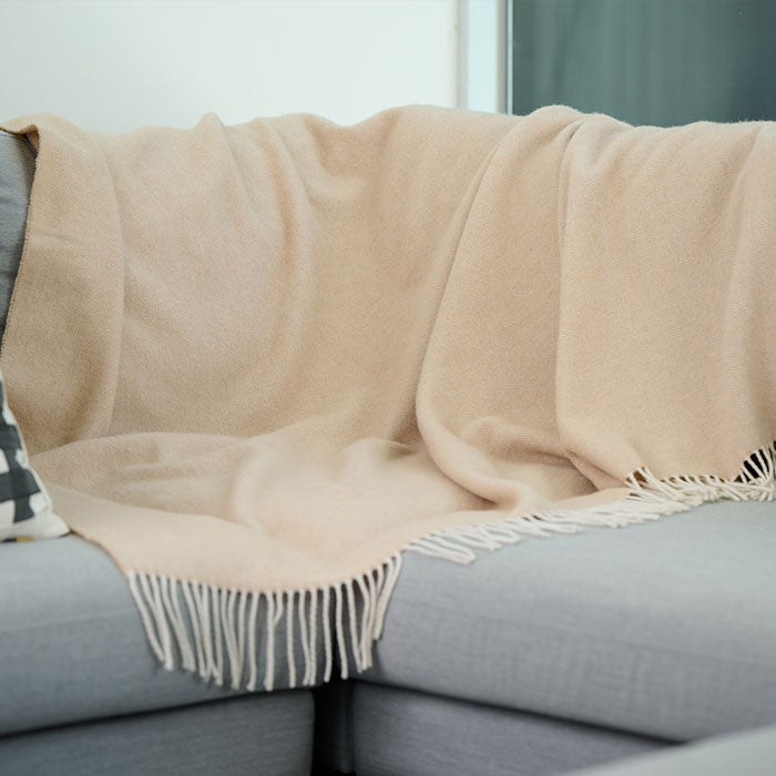 Wool Alpaca Throw Herringbone