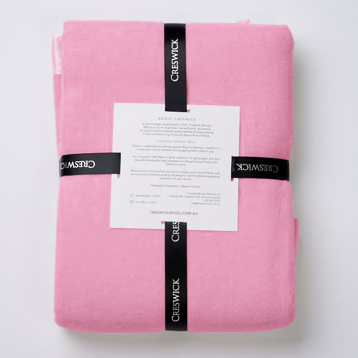 Fine Merino Wool Baby Blanket Satin B Creswick Wool