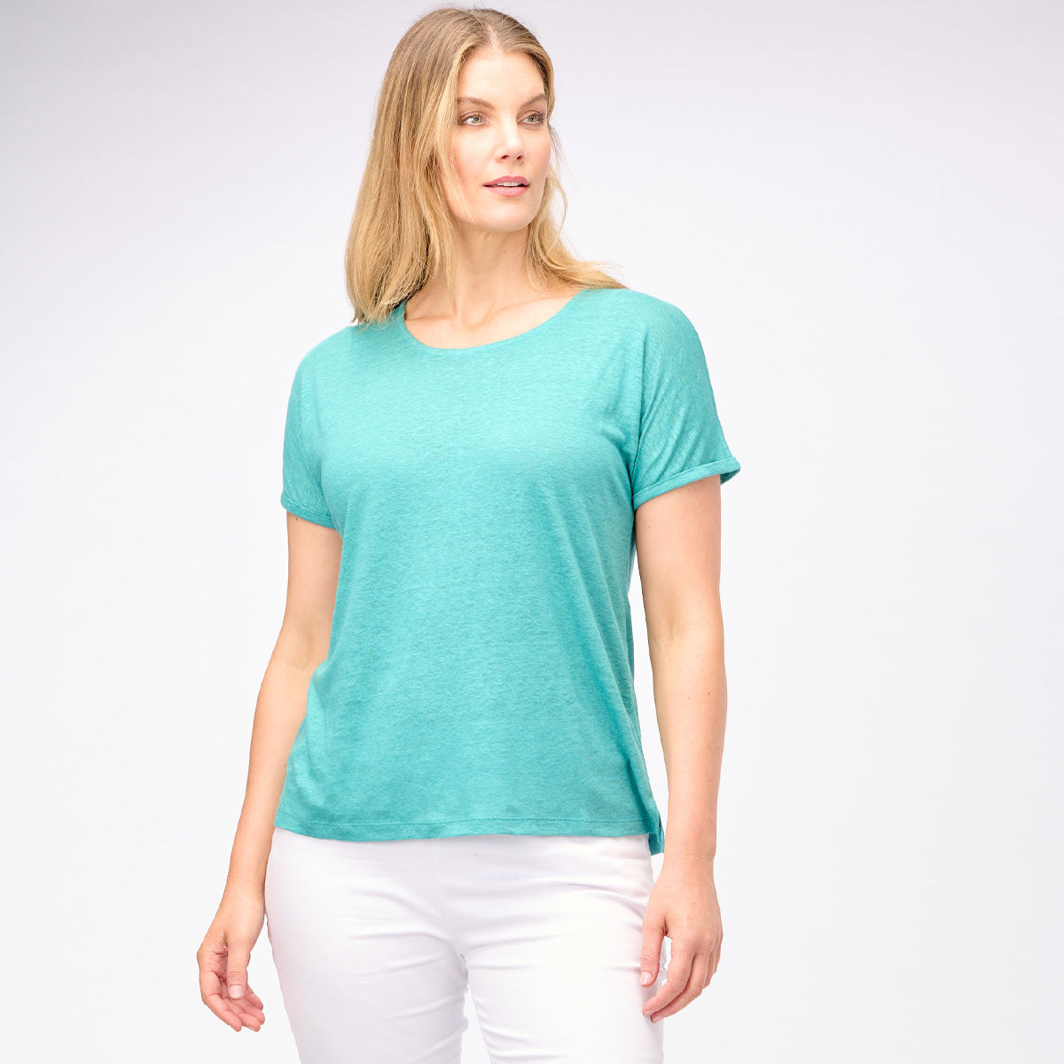 Linen Jersey Relaxed Tee Shirt