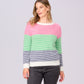 Angora Blend Multi Stripe Sweater