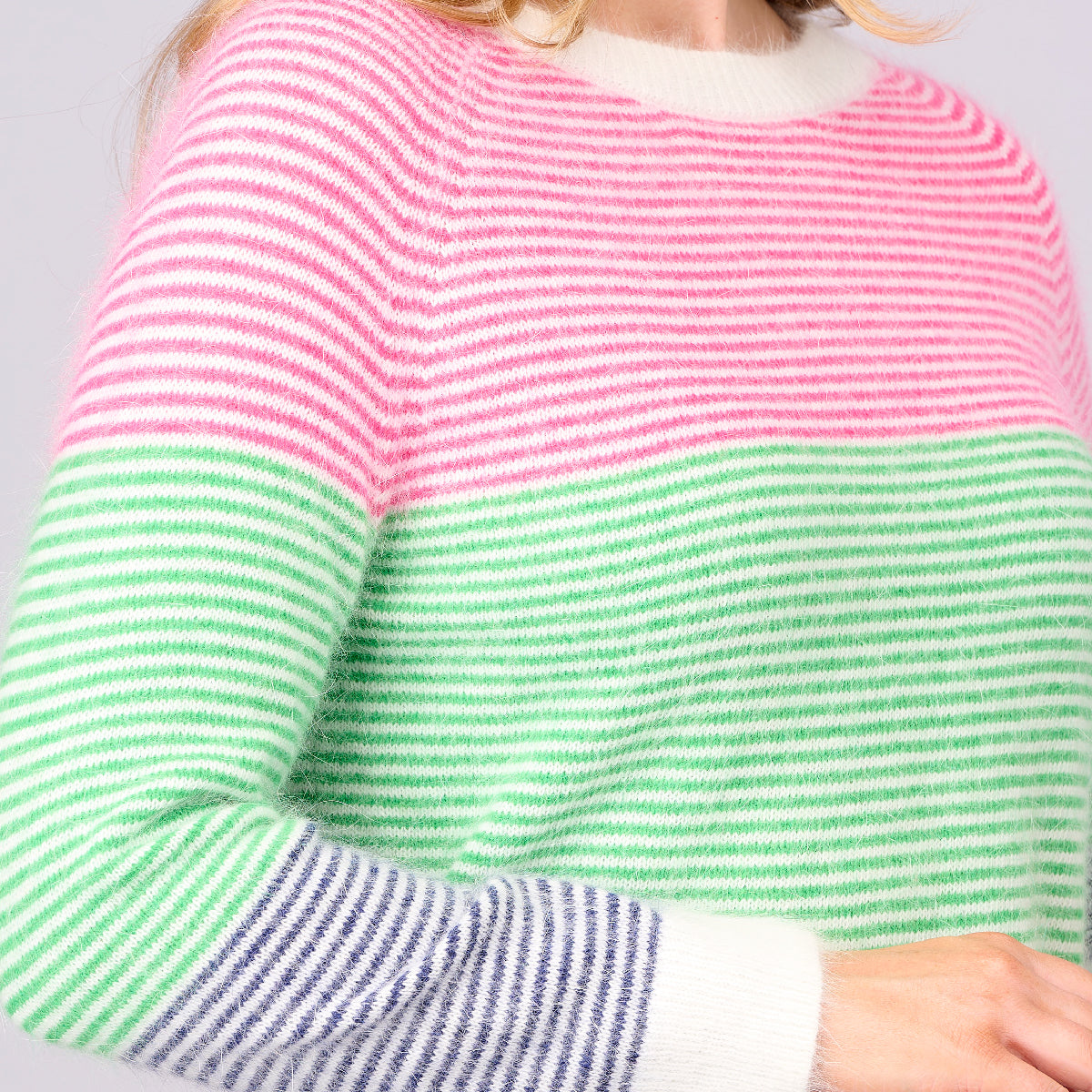 Angora Blend Multi Stripe Sweater