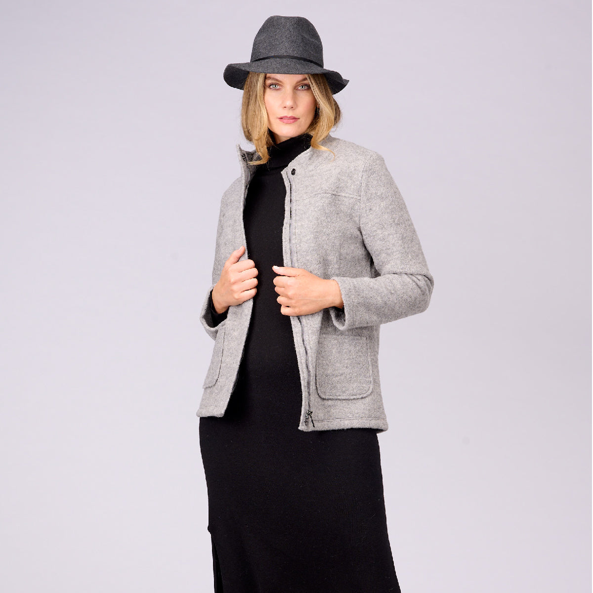 Grey on sale boucle jacket