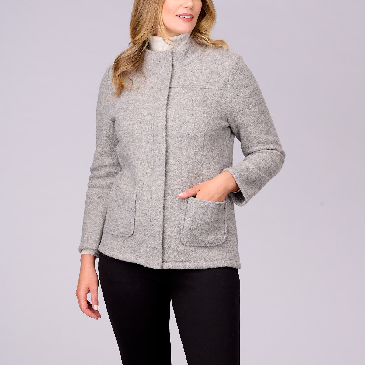 Gray wool jacket on sale womens