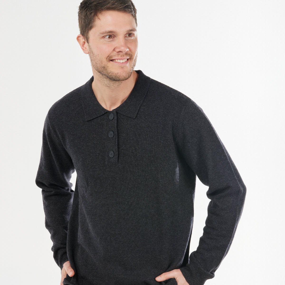 Merino Cashmere 3 Button Polo