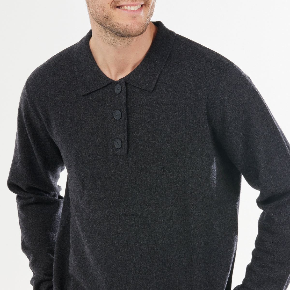 Merino Cashmere 3 Button Polo