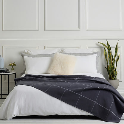 Fine Merino Wool Blanket Check