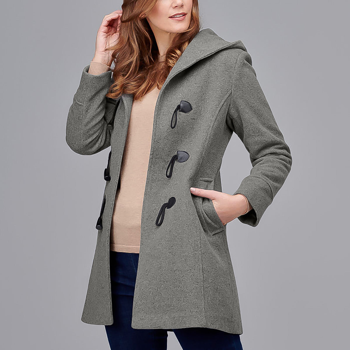 Grey on sale toggle coat