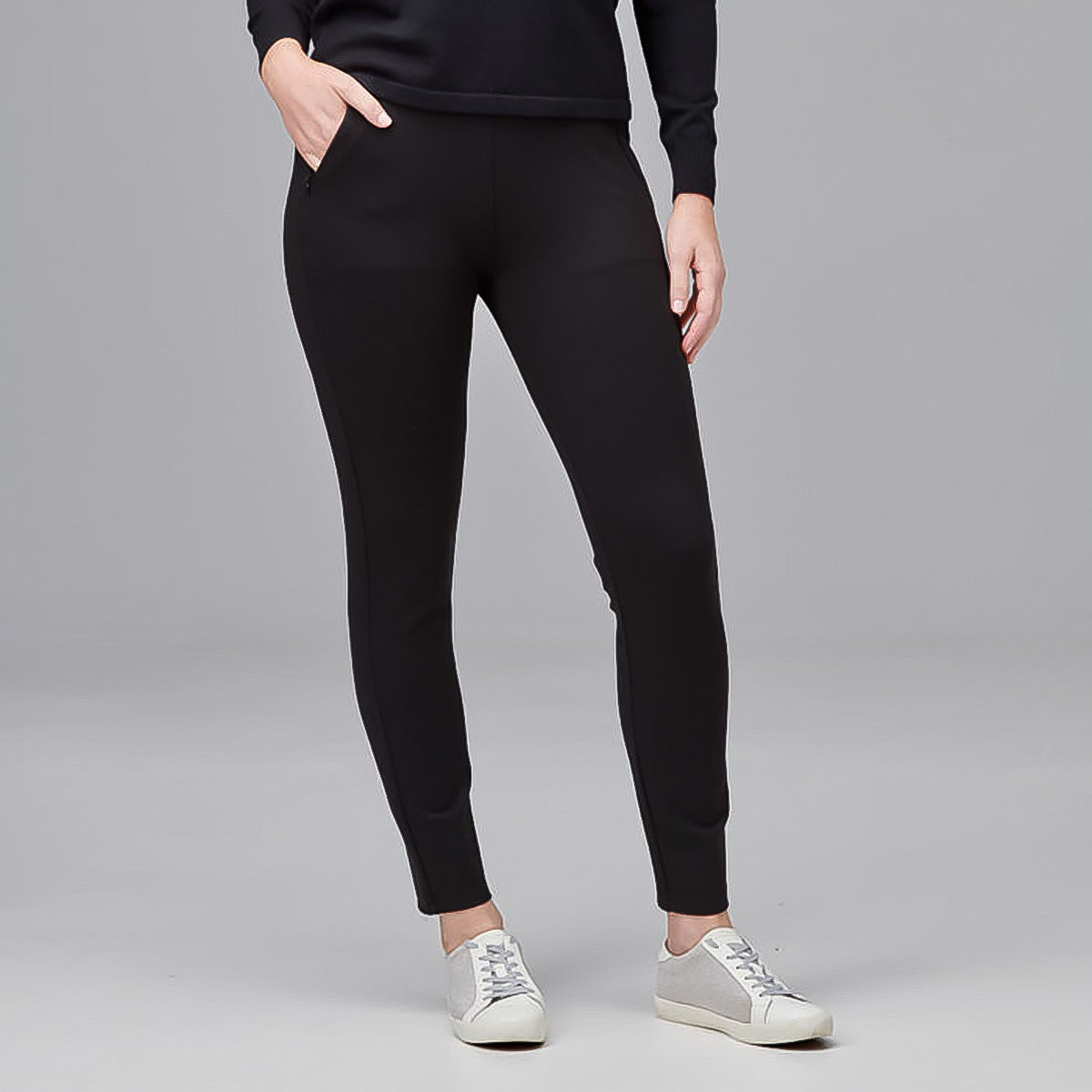 Slim Leg Ponti Zip Pants