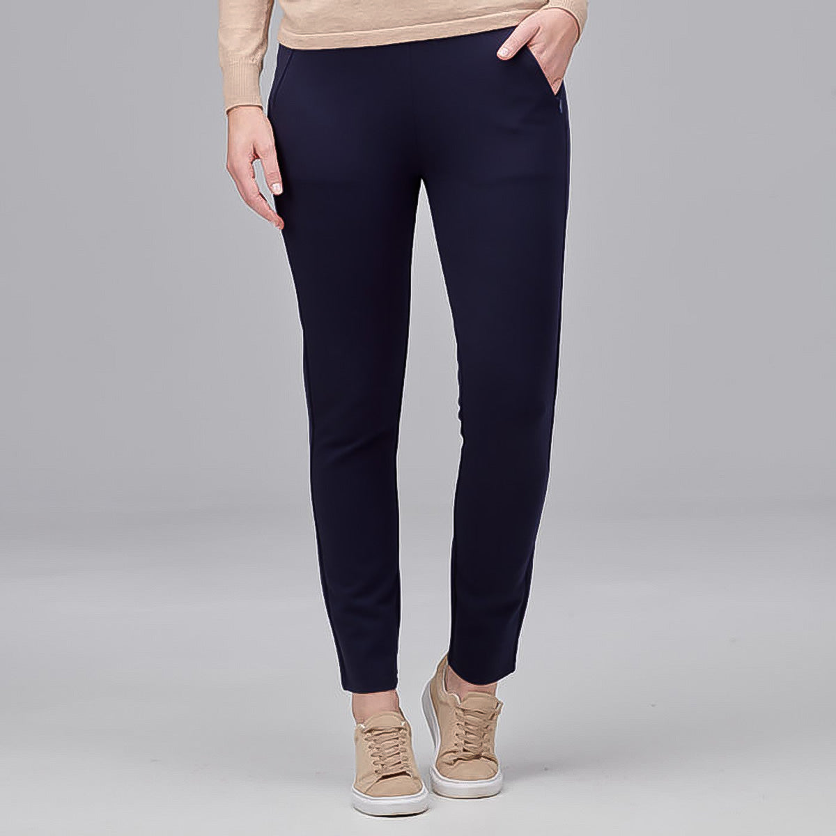 Slim Leg Ponti Zip Pants