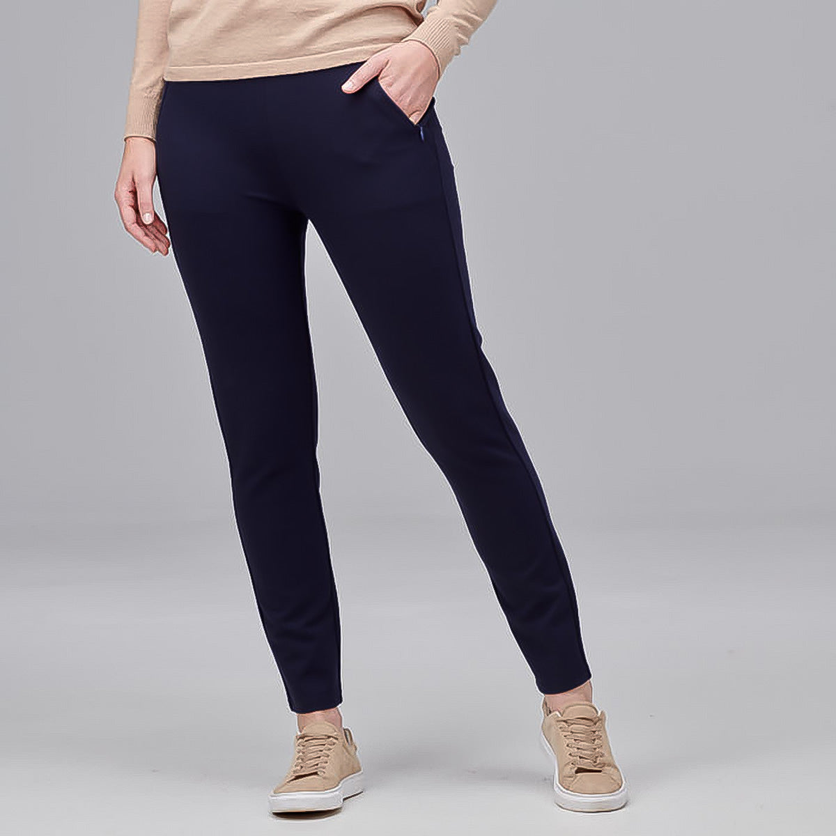 Slim Leg Ponti Zip Pants