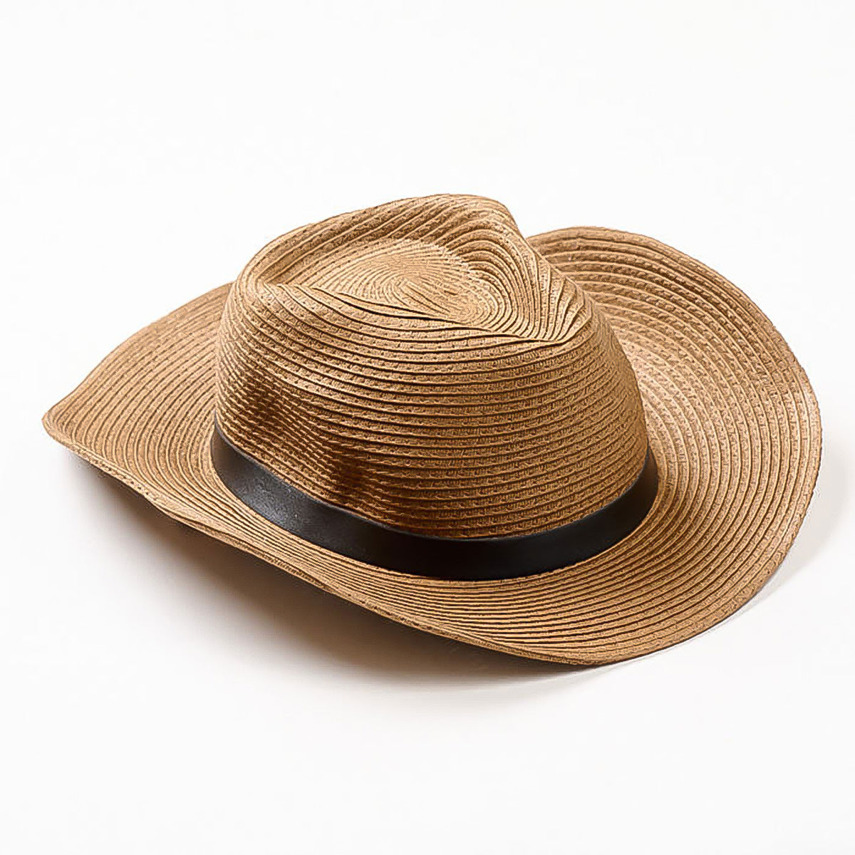 Wide Brim Buckle Trim Hat