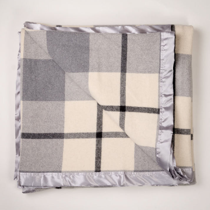 Essential Merino Wool Blanket Check Creswick Wool