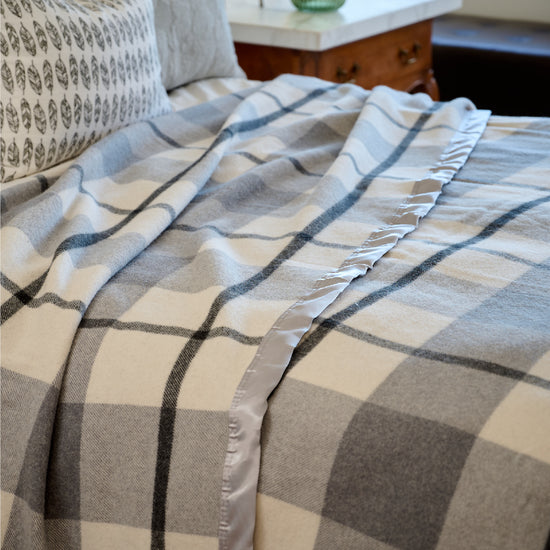 Essential Merino Wool Blanket Check Creswick Wool
