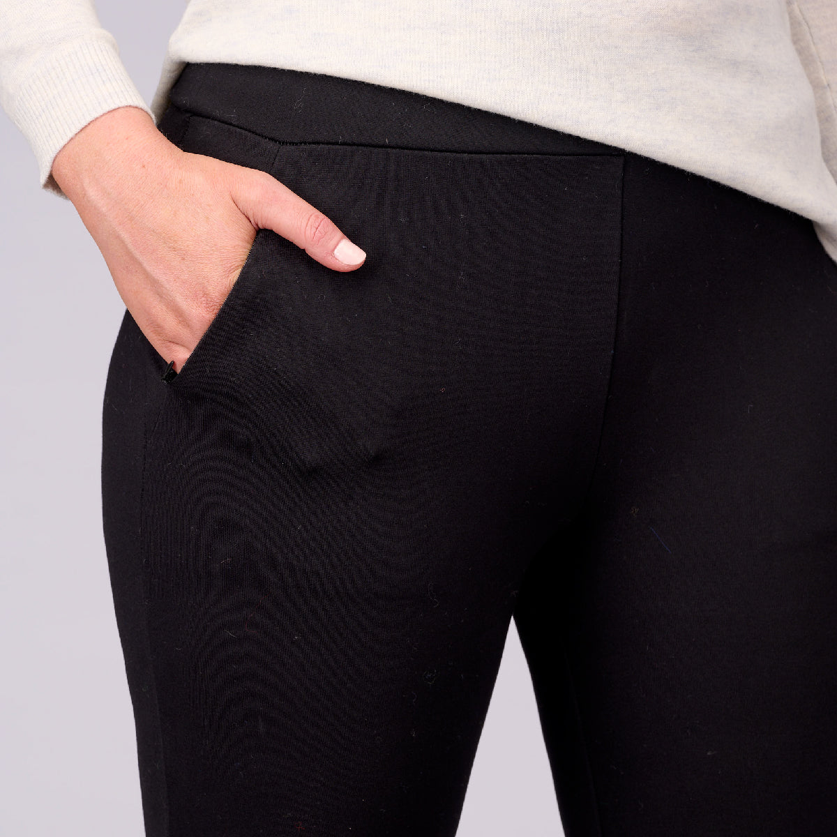 Slim Leg Ponti Zip Detail 7/8 Pants