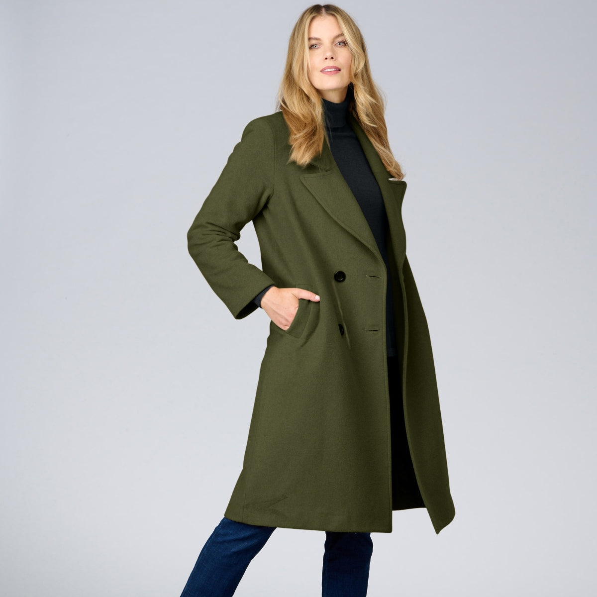 Green wool deals coat ladies