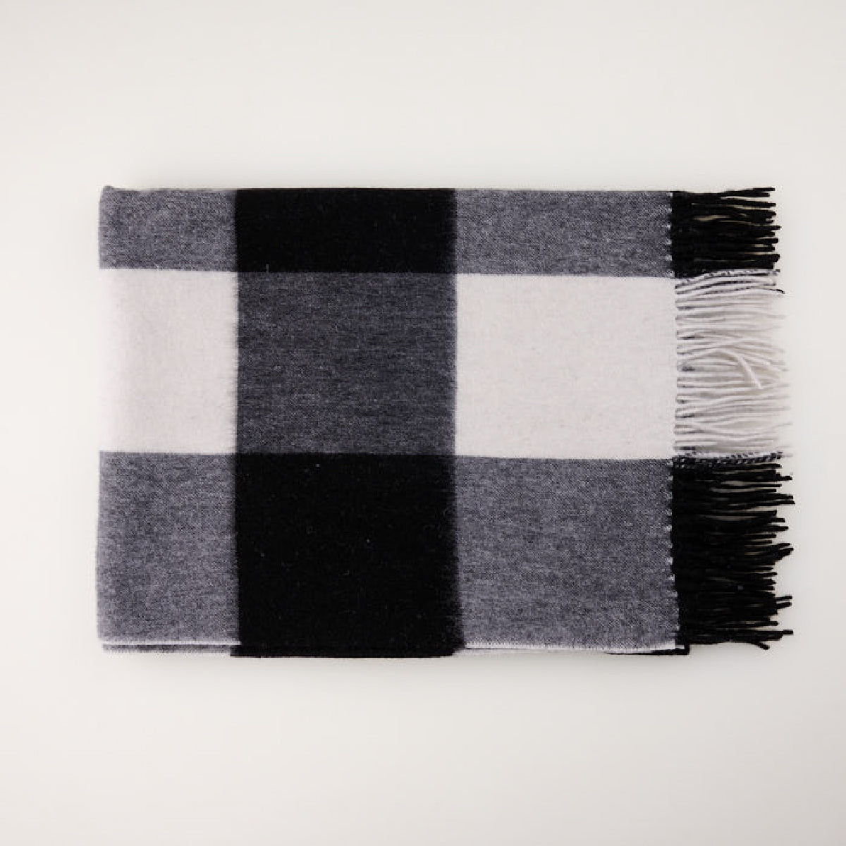 Cashmere Wool Check Shawl