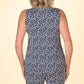 Bamboo Vee Neck Tank Top Top Print