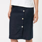 Buttoned Detail Linen Skirt