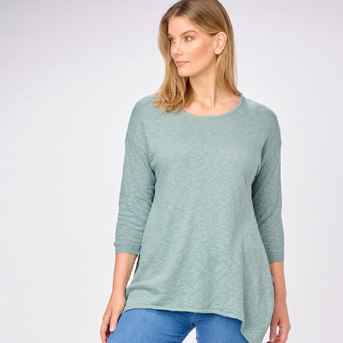 3/4 Sleeve Handkerchief Pullover