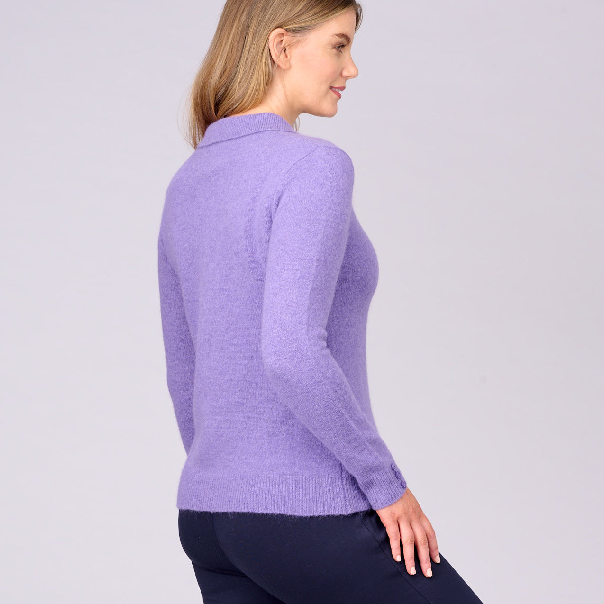 Angora Blend Polo Sweater