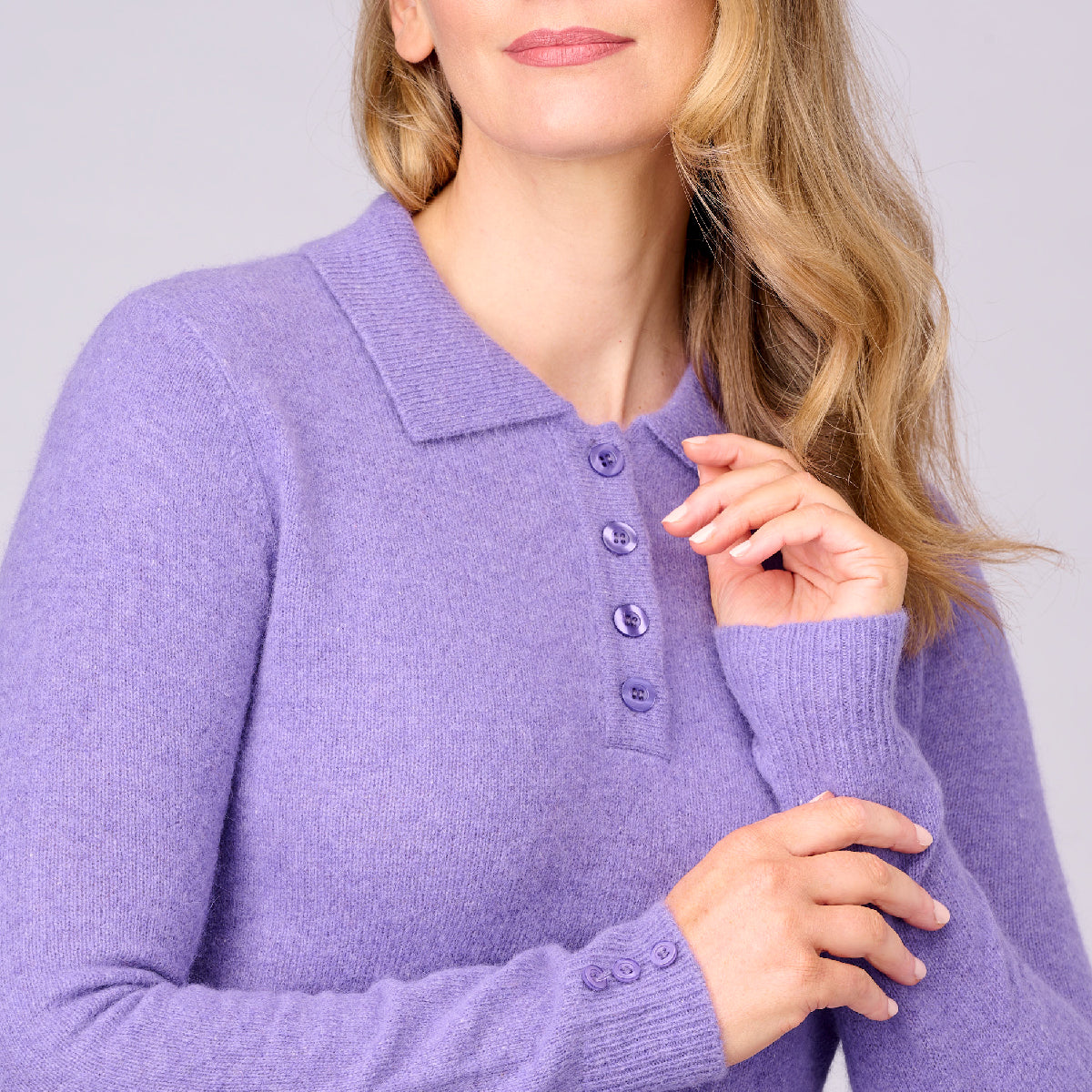 Angora Blend Polo Sweater