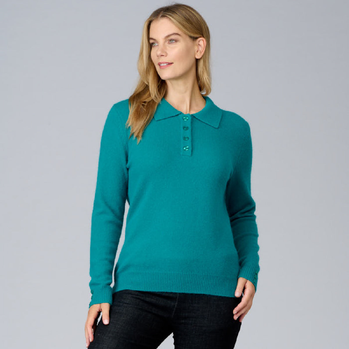 Angora Blend Polo Sweater