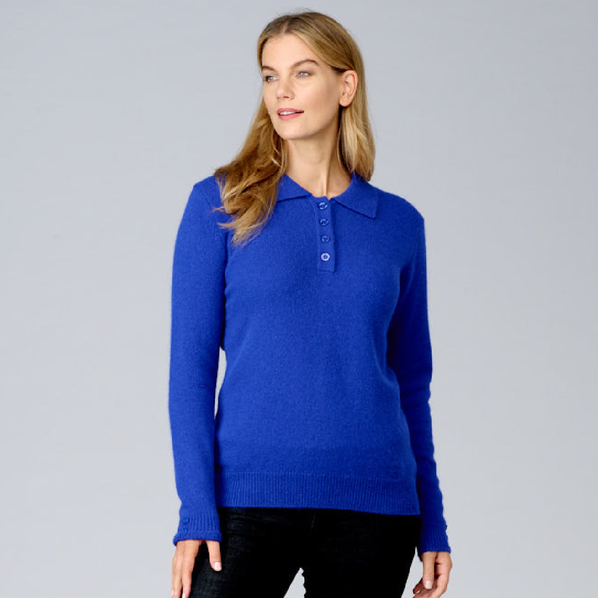 Angora Blend Polo Sweater