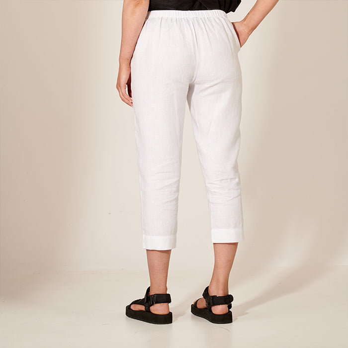 Linen 7/8 Flat Front Pants