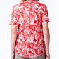 Short Sleeve Cotton Silk Pintuck Shirt Leaf Print